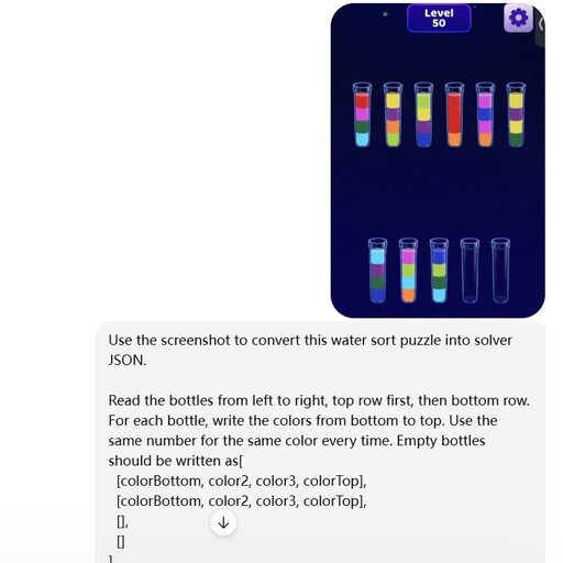 Water Sort Level 50 Solution